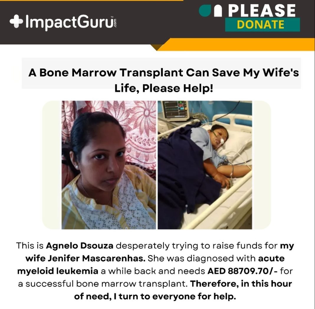 A Bone Marrow Transplant can help save my wives life