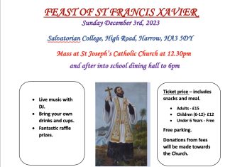 Celebrate the feast of St Francis Xavier Mass at st josepsphs church